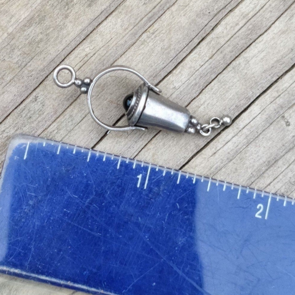 Vintage Sterling David Azekiel Onyx Pendant - Picture 8 of 8